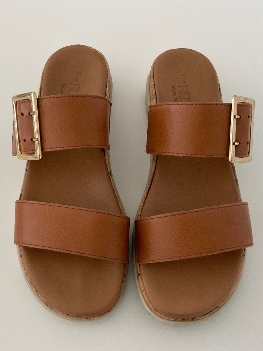 VERA PELLE Slide Strap Sandals Brown Size 8.5 - Picture 2 of 6